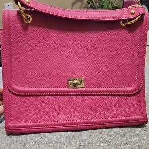 Elegant Pink Leather Handbag